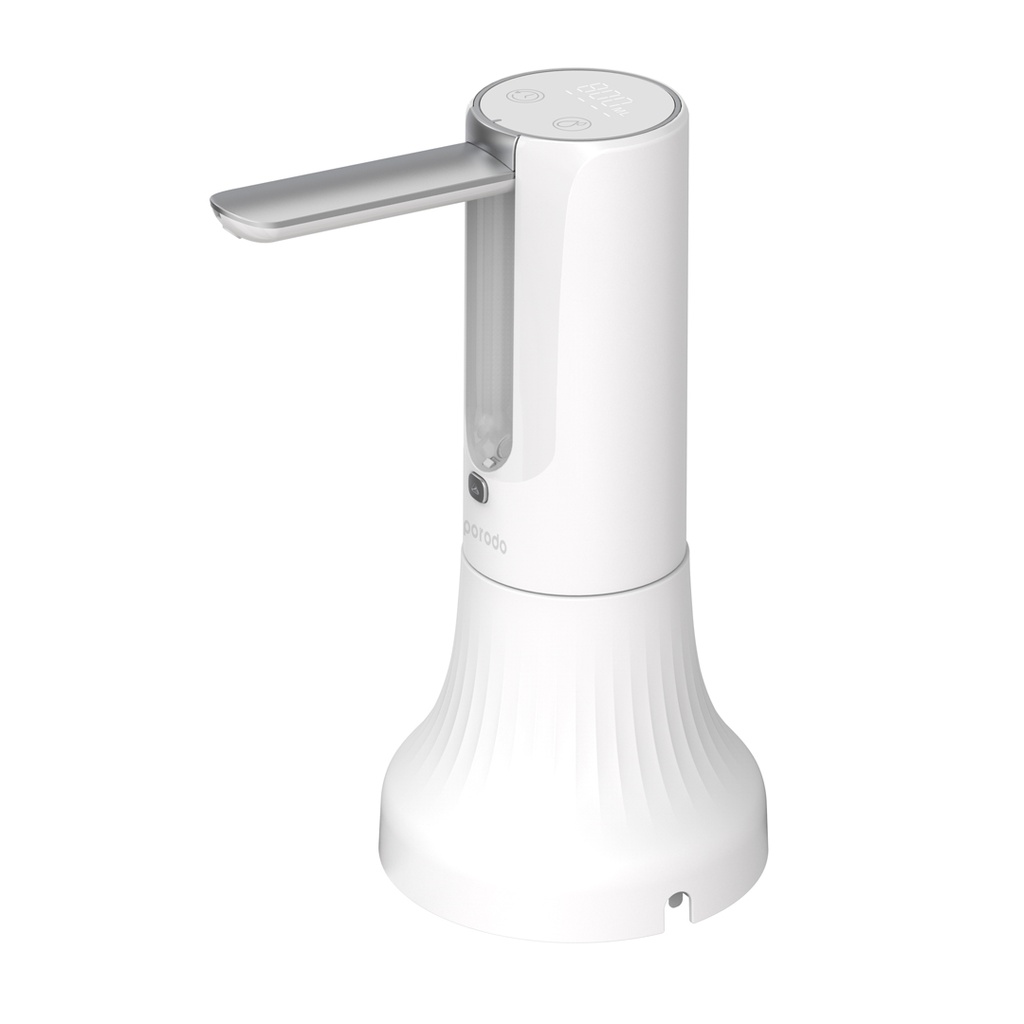 Porodo Lifestyle Bottle & Tabletop Water Pump Digital Display And Touch Control - White